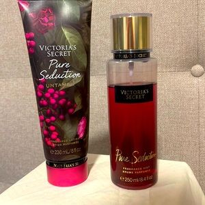 Victoria’s Secret “Pure Seduction UNTAMED” fragrance lotion and fragrance mist.